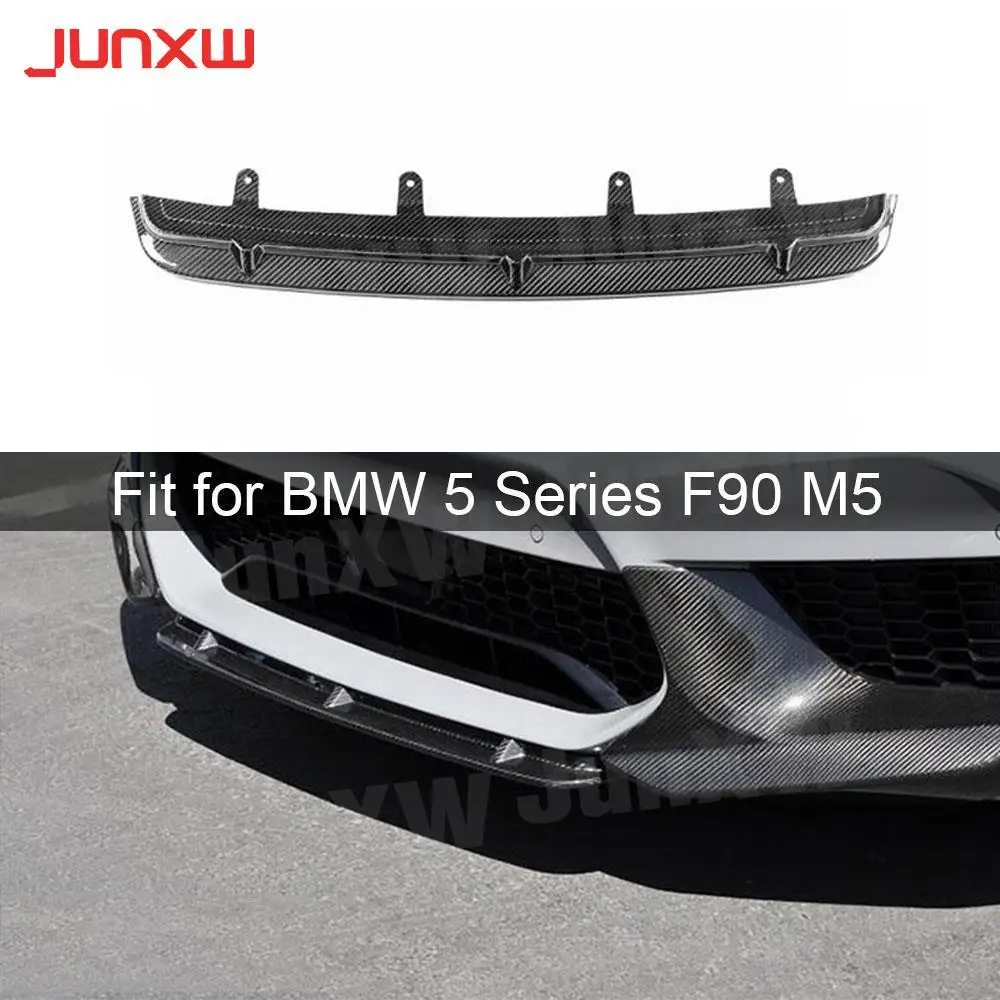 

Dry Carbon Fiber Front Lip Spoiler For BMW 5 Series F90 M5 2018 2019 AC Style Head Middle Lip Chin Guard Car Styling FRP