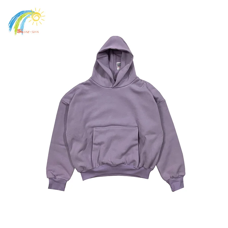 Streetwear Short But Wide Best Quality Cotton Double Layer KANYE 2020 VISION Hoodie Hooded Men Women Casual Pink Pullovers