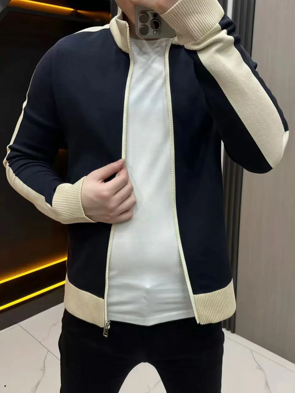 

Heavyweight Casual Knitwear Men's Faionable Stand Collar Cardigan Autumn Winter Polyester Cotton Blend Warm Breathable Slim...