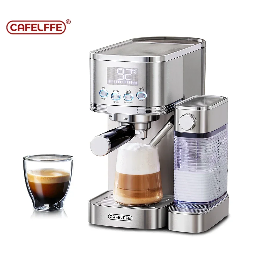 

CafelffeЦифровая светодиодная панель с сенсорным управлением, полностью автоматическая кофеварка для эспрессо, автоматическая кофемашина для эспрессо для дома 801