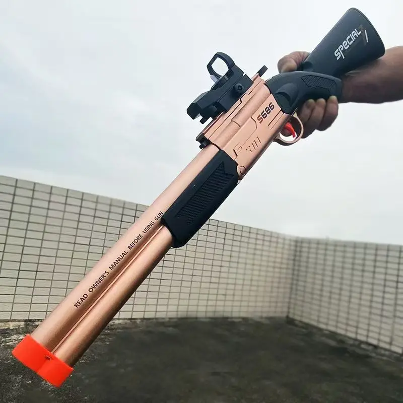 S686 ปืนไรเฟิล Double Barreled ปืนของเล่น Airsoft Launcher Dual Soft กระสุนกีฬากลางแจ้งเกม Pistola Shot ปืนอาวุธสําหรับของขวัญเด็ก