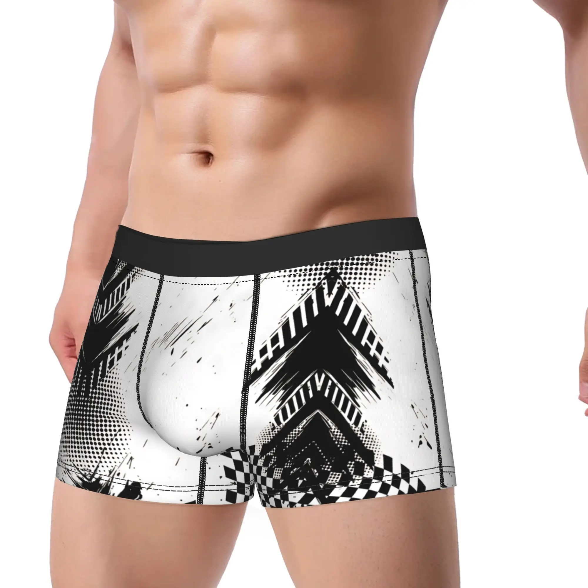Racing Checkered Motor  (3) Boxer Brief  Underwear High Quality Men Comfortable Boxershorts Custom Large Size Panties