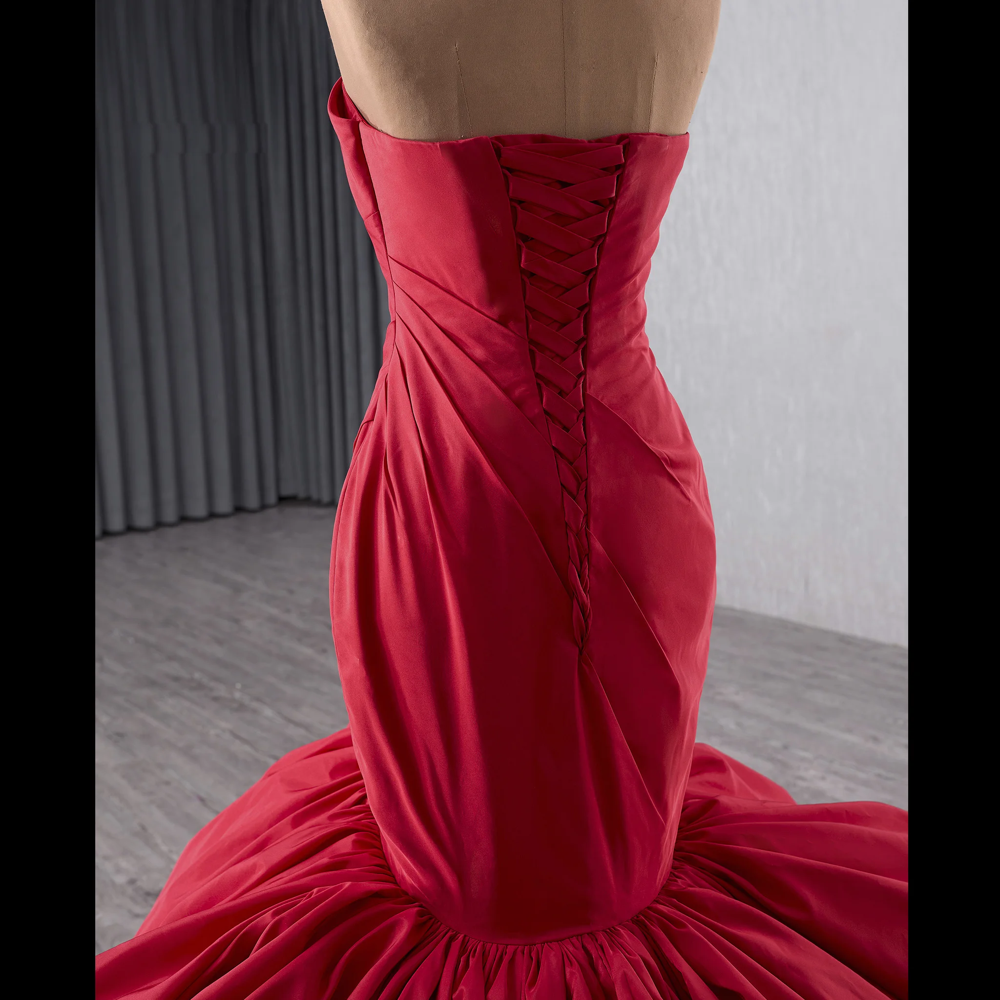 Rosymae bretelles sirène rouge robe de mariée trompette jupe bouffante robe de mariée vestidos de boda para fiestas