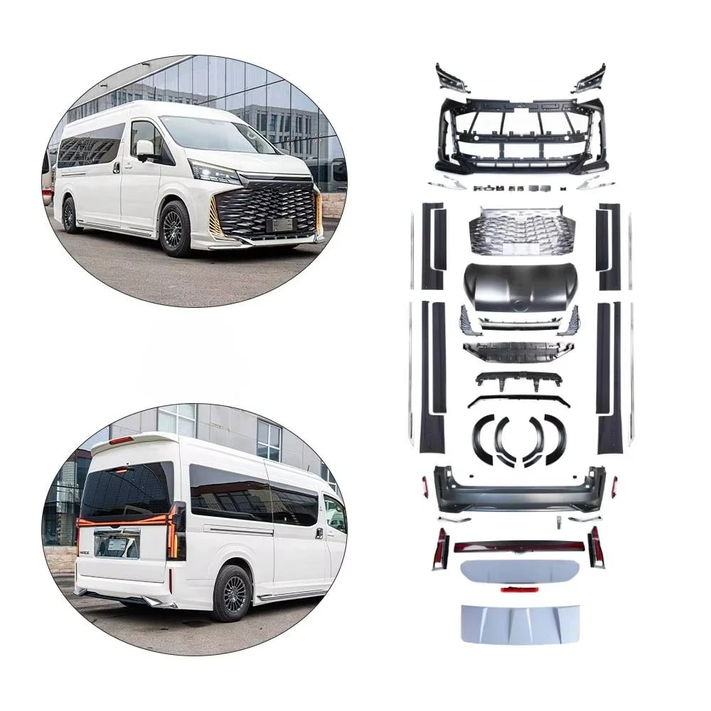 High quality kit for To yo ta Hiace 2019-2023 upgraded body kit with three eye headlights