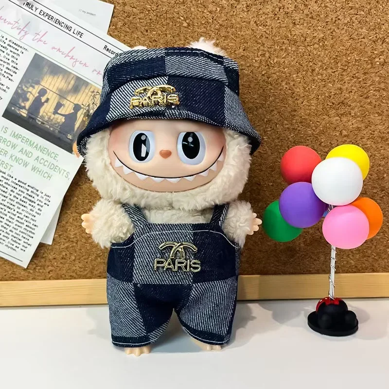 4.0 몬스터즈 핀 러브 시리즈 라부부 인형용 역삼각형 옷 어부 작업복 바지 모자 신발 15 17cm 의류