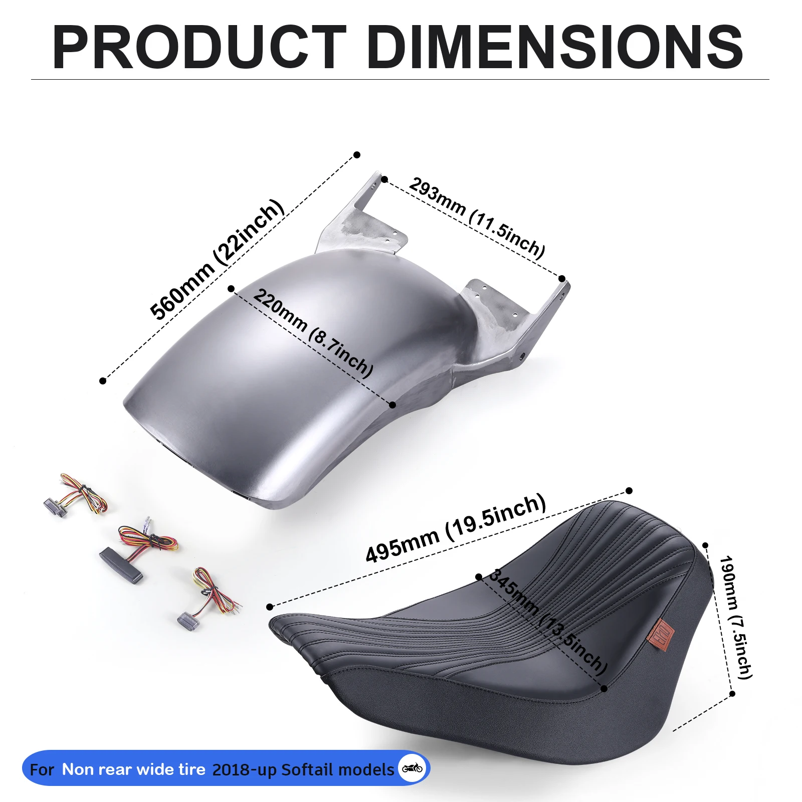 

Короткое заднее сиденье из легированной стали F ender Black Solo для Softail Boy Breakout Fxbr Flfb 2018-2024
