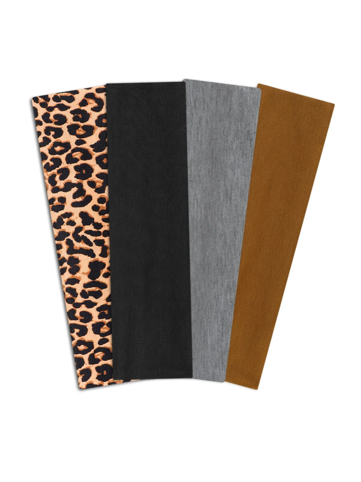 AliExpress NONE 4pcs Simple Basic Solid Color Leopard Print Face Wash Cycling Running Sports Yoga Leisure Sweat-Absorbing Headband