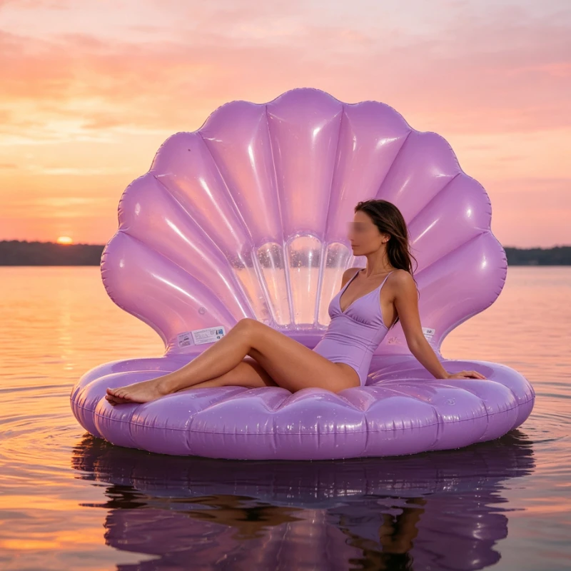 Inflatable Shell Float Chair PVC Outdoor Swimming Ring Air Bed Goddess Photo Raft Leak-proof Pool