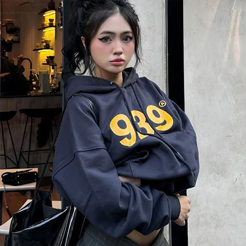 Top com capuz feminino outono inverno nova moda streetwear impressão mangas compridas casual fino hoodie feminino versátil roupas térmicas