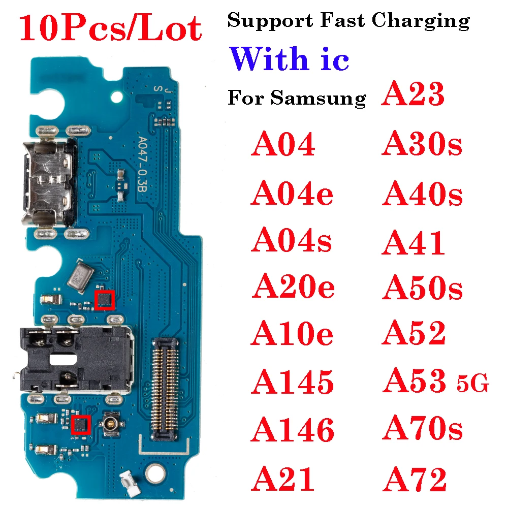 

Pop 10 шт. Зарядное устройство USB-разъем для зарядки Port Flex для Samsung A04 A10 A20 E S A145 A146 A21 A23 A41 A52 A53 A72 A30S A40S A50S