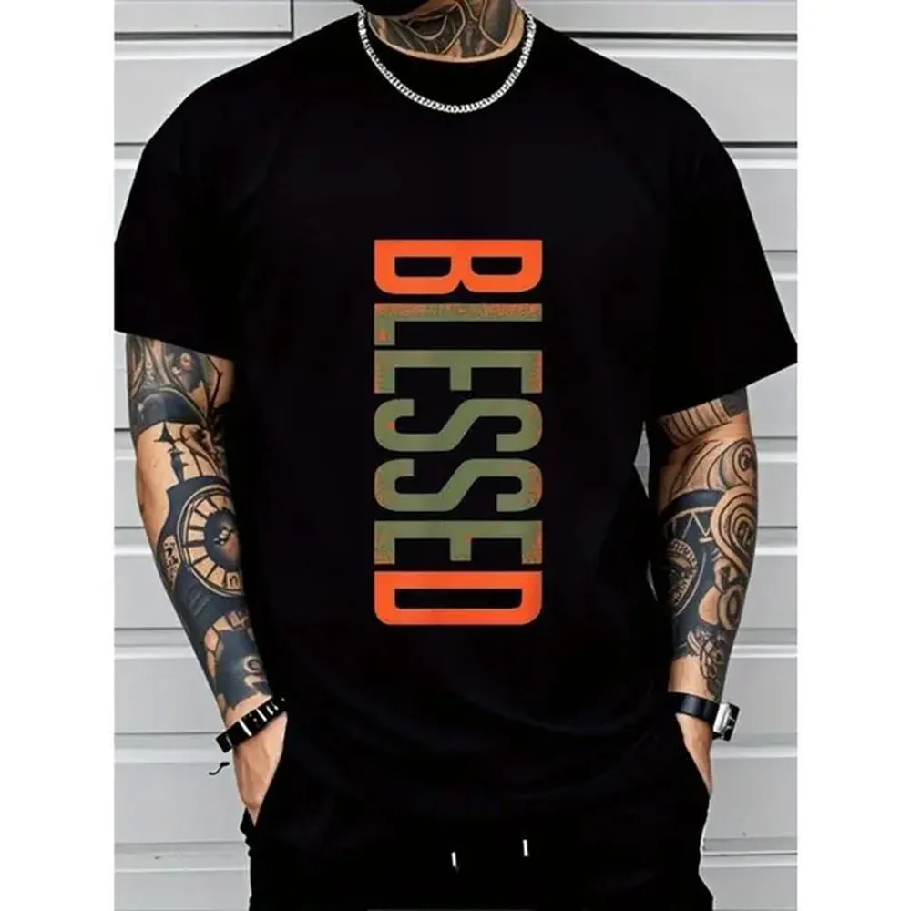 [100% algodón] Camiseta informal de cuello redondo para hombre, talla grande, con estampado geométrico, tejido de punto liso, elasticidad media, camiseta de manga corta para ocio y uso diario | Ajuste cómodo y transpirable | Camiseta lavable a máquina para regalo de golf para hombres y mujeres