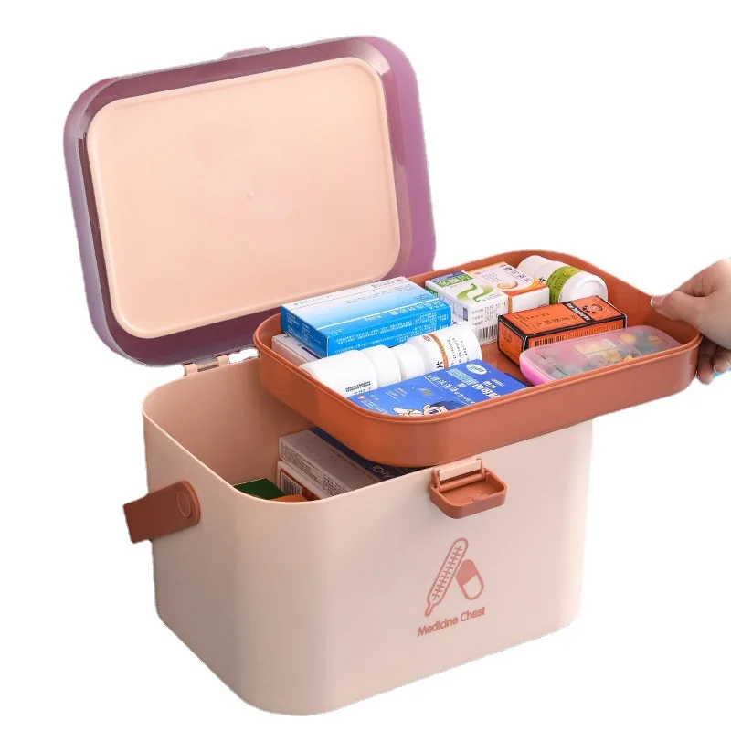 Multi-functional Emergency Pills Case Chest First Aid Kit Container Portable Household Plastic Medicine Organizer Storage Box