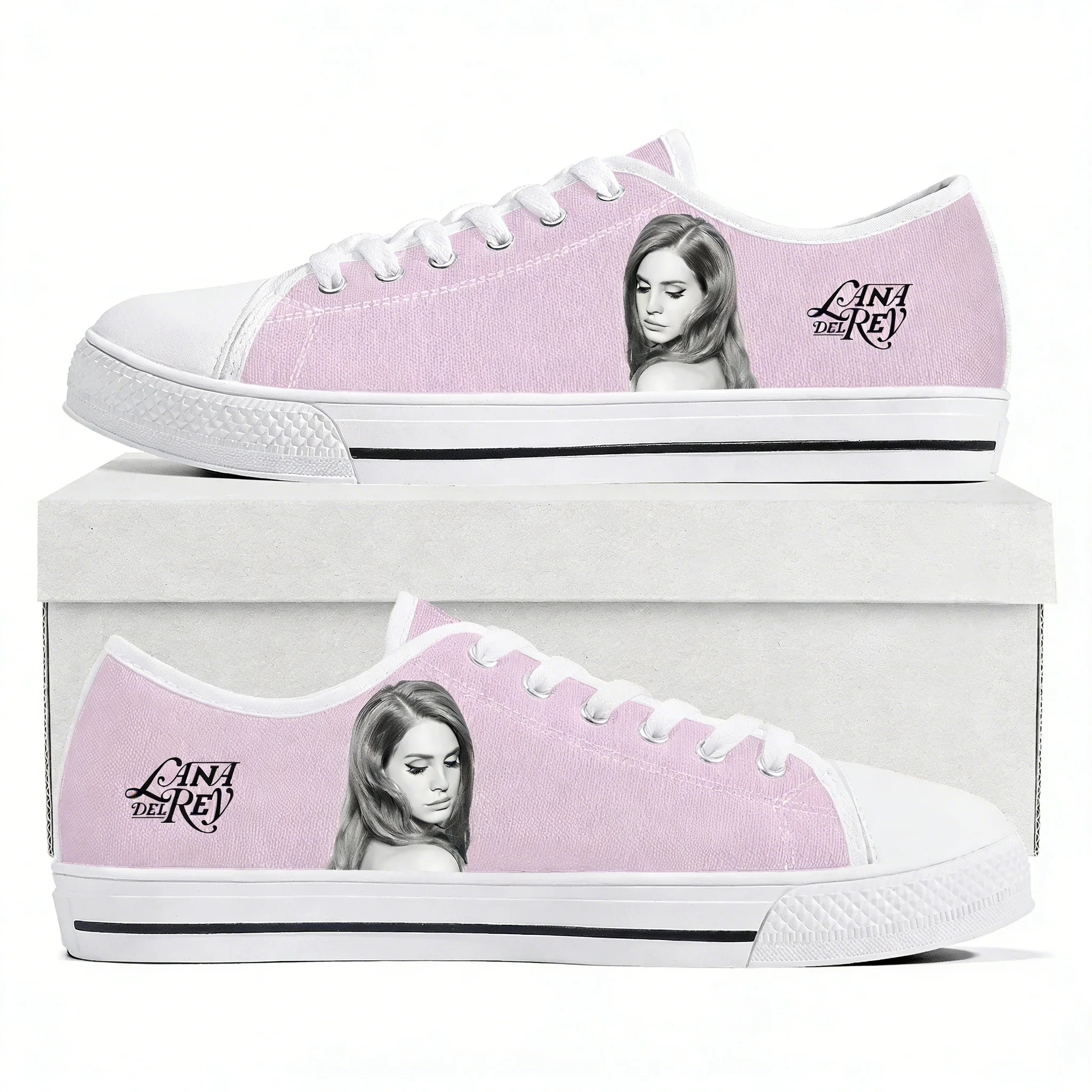 

Lana Del Rey Singer Low Top Shoes Man Woman Teenager Canvas Casual Sneaker Durable Sneakers Couple Footwear Custom Shoe White