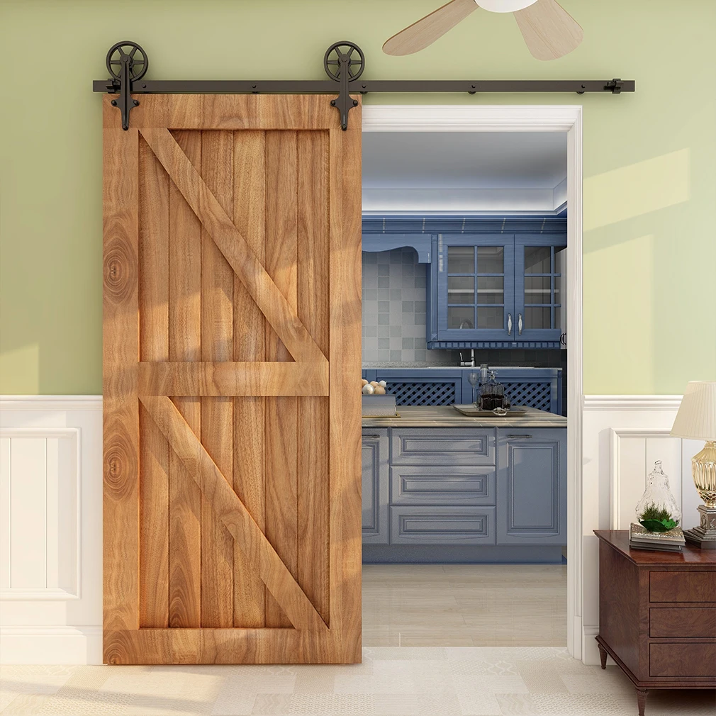Imagem -06 - Ccjh-black Sliding Barn Wood Door Rollers Kit Hanger com Acessórios sem Trilho sem Portas Pode Ser Customed Pcs