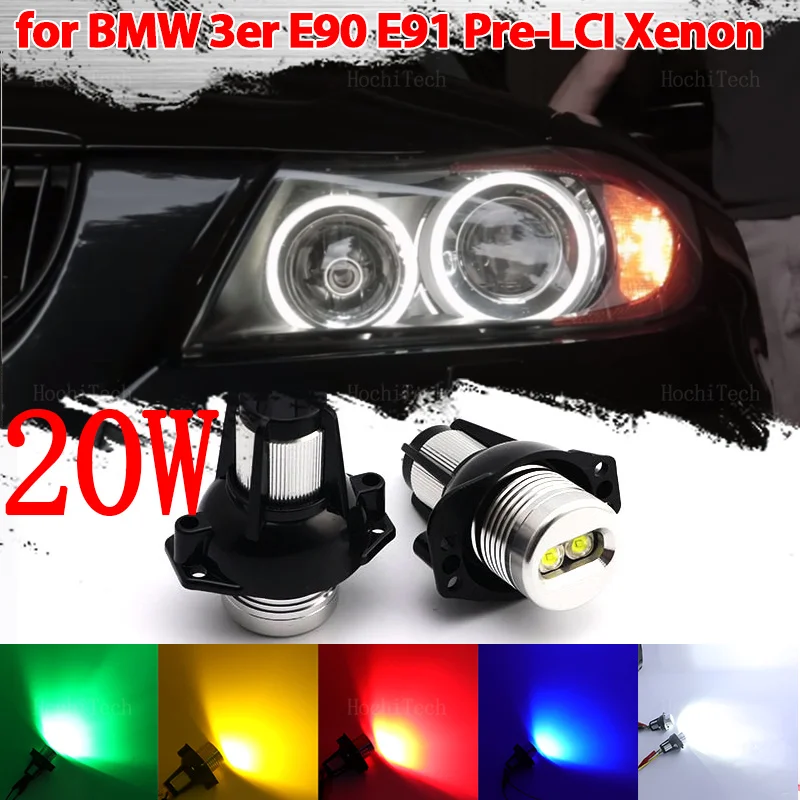 Canbus Error Free LED Angel Eyes Marker Lights Bulbs for BMW E90 E91 2005-2008 - 20W