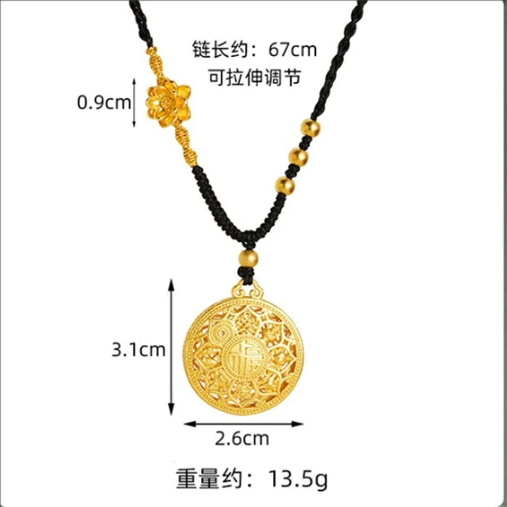 Antigo fa sha jin herança oito tesouro bússola fu zi colar oco estilo chinês vintage