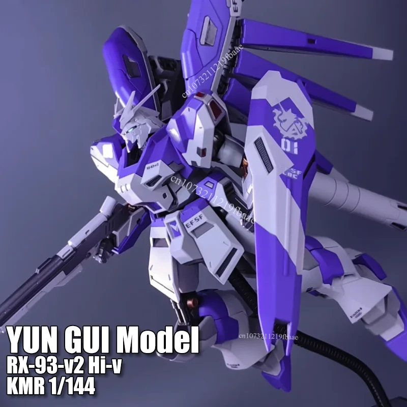 재고 있음 YUNGUI 모델 RX-93-ν2 Hi-ν KMR 1/144 장난감 조립 모델 키트 합금 스켈레톤 액션 피규어 로봇 메카 선물