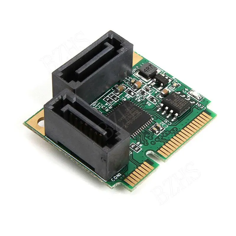 Mini PCI-E to 2Ports SATA 3.0 PCI Express PCIe Converter Hard Drive Extender SATA III Controller Card HUB Multiplier Add On Card