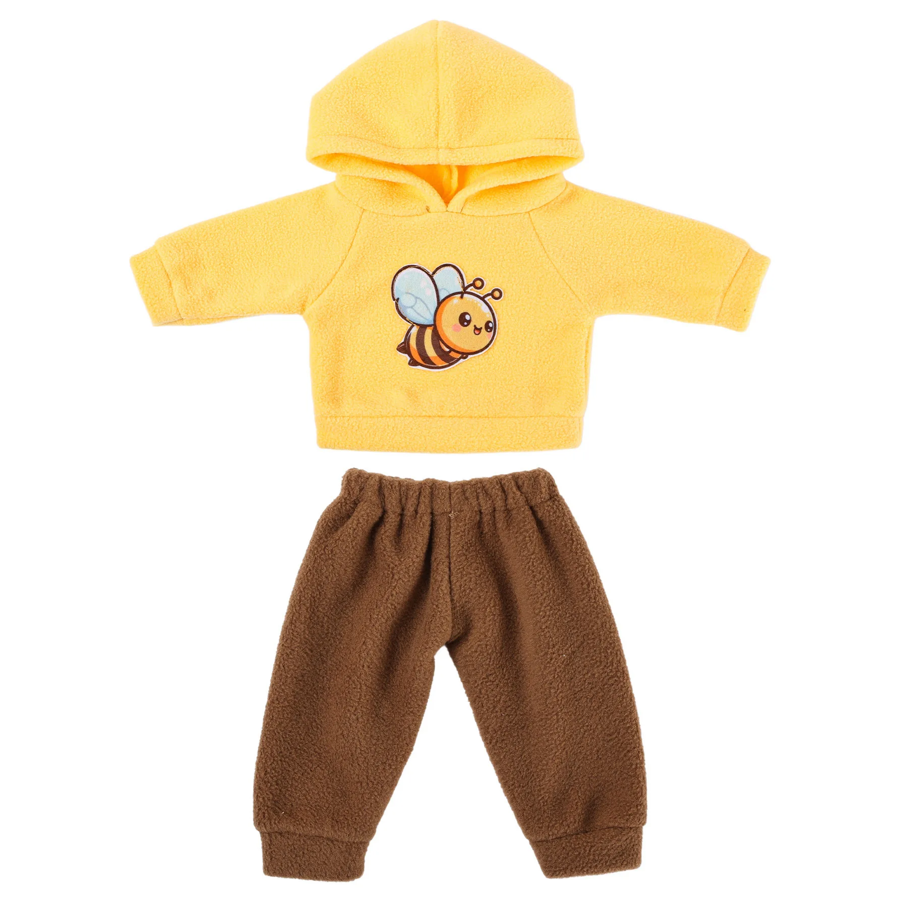 新しい43cm（18インチ）ドール用ジャンプスーツ、リボーンドール用キュートな漫画風スポーツフーディーパンツセット、アメリカンガールドール服ギフト