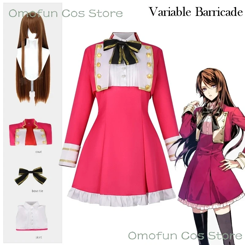 

ABC123Variable Barricade Hibari Tojo Heroine Cosplay Costume wig Halloween Pink Lolita Dress Anime Game Carnival3;b,6/k'5;