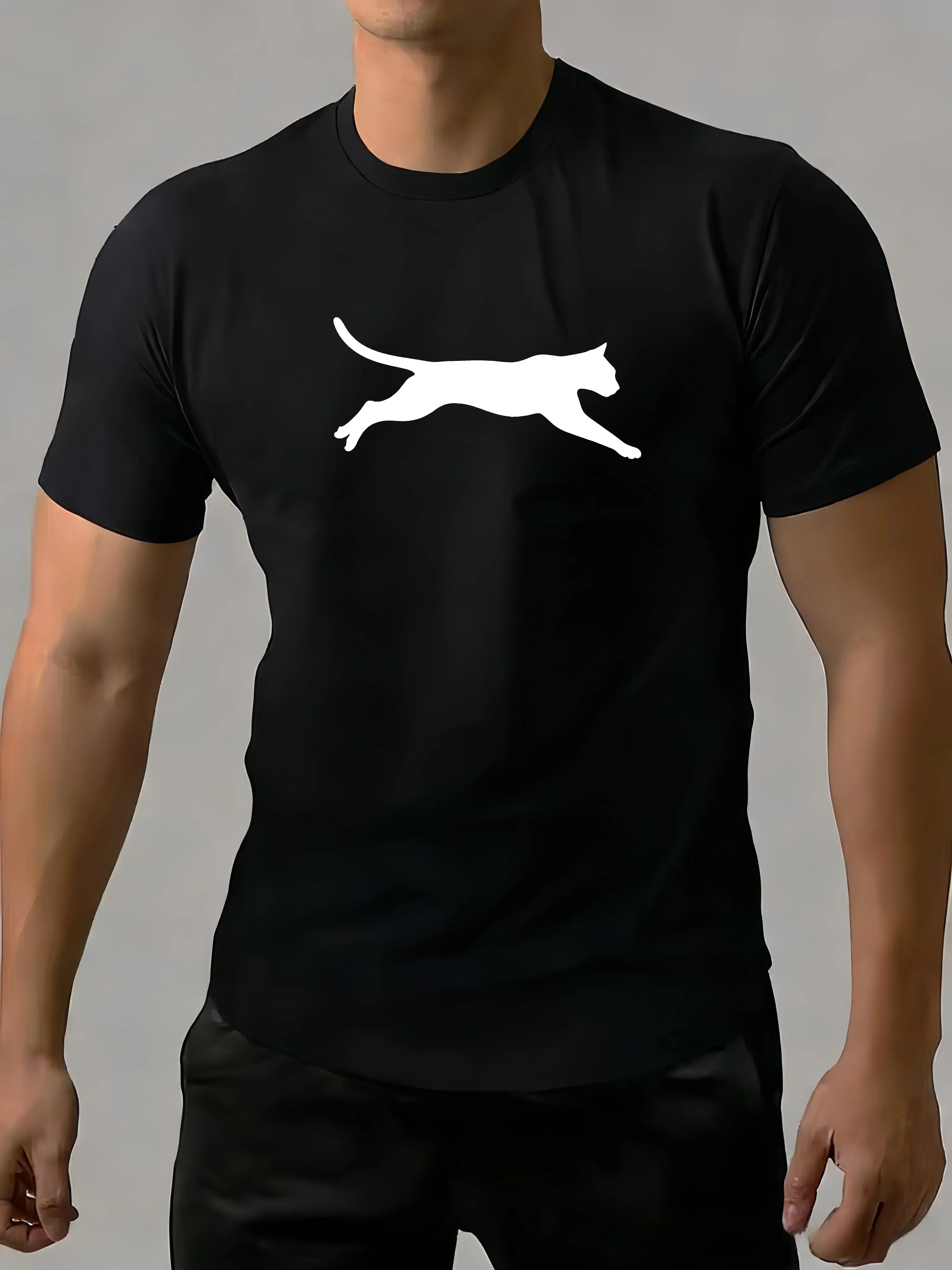 100% Pure Cotton Men's Loose T-Shirt Breathable Short-Sleeved Round Neck Minimalist Solid Color Multi-Color Optional
