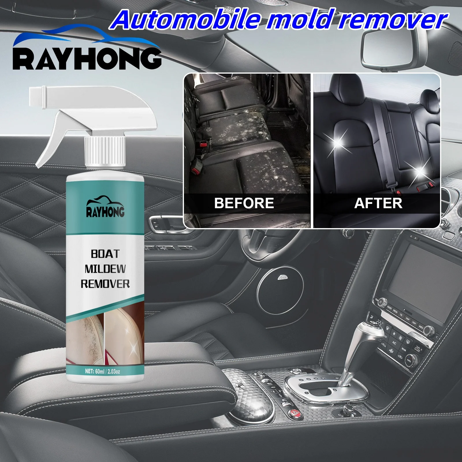 

Mildew Remover Great Multi-purpose Long Service Time Car Interior Door Seat Belt Stains Remover Spray Car Accessories