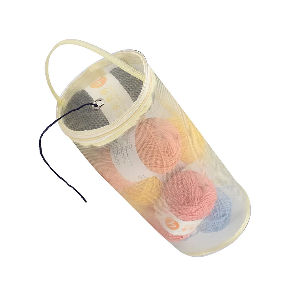 

Knitting Storage Bag Beige Mesh Yarn Organizer For Crochet Hooks Diy Sewing Supplies Tote Pouch Knitting Holder Handicraft Tool