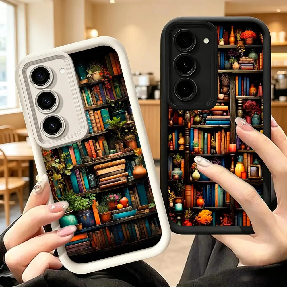 Phone Case For Samsung A57 A55 A56 A13 A14 A16 A17 A22 A23 A26 A27 A32 A33 A35 A36 A51 A52 A54 Cover Classic Vintage Bookshelf