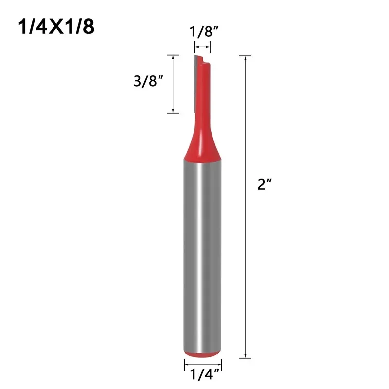 1pc 1/4inch Shank Straight Bit Tungsten Carbide Single Double Flute Router  Wood Milling Cutter for Woodwork Tool