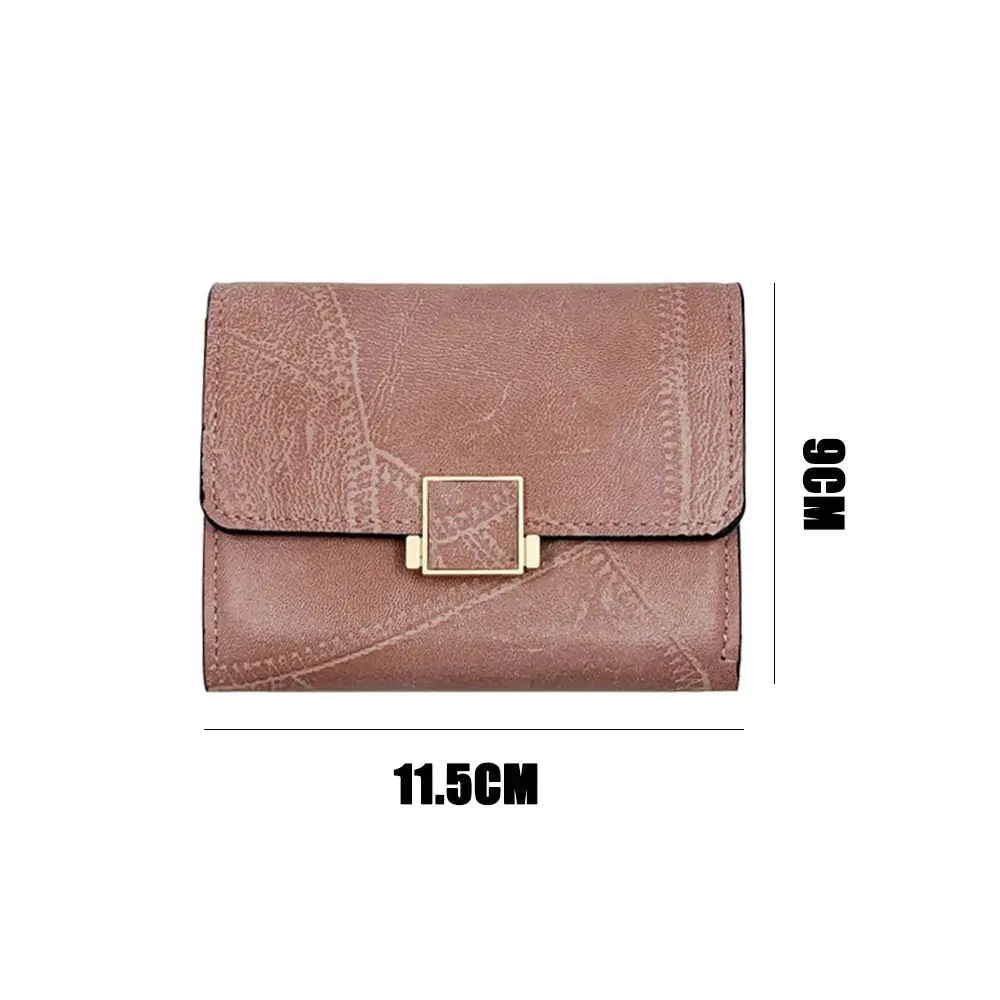 Women Wallet Vintage Short Leather Small Purse Mini Female Fashion Multi-Card Card Holder Coin Purse Multi-functional Clutch Bag