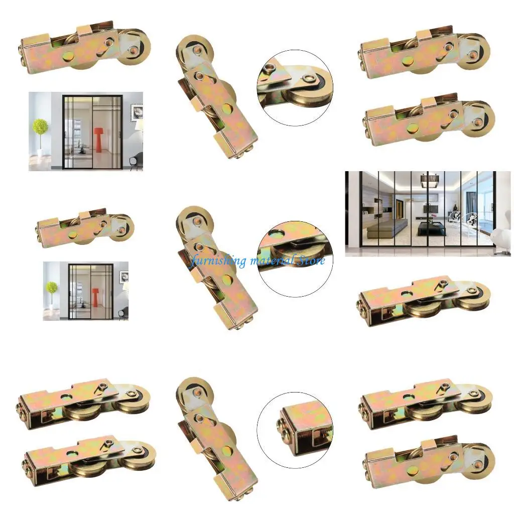 

Y5GD 2Pcs Ball Bearing Rear Sliding Door Wheel Replacement Adjustable Bearing Wheel for Wardrobe Glass Door Enduring