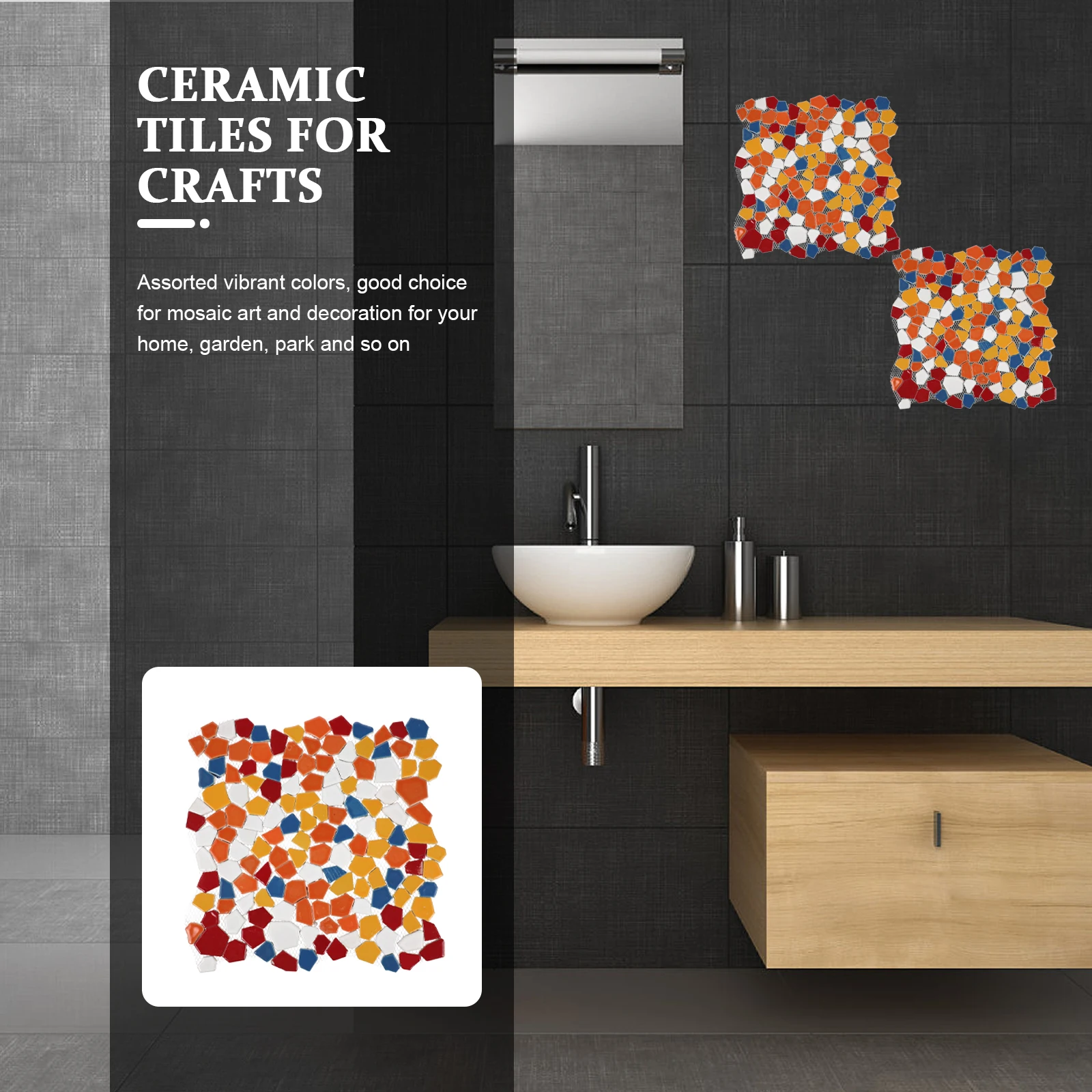 

Mosaic Tiles Ceramic DIY Home Art Crafts Unique Pieces Bright Color Safe Material Even Edges Vibrant Colors Jewelry Decoration