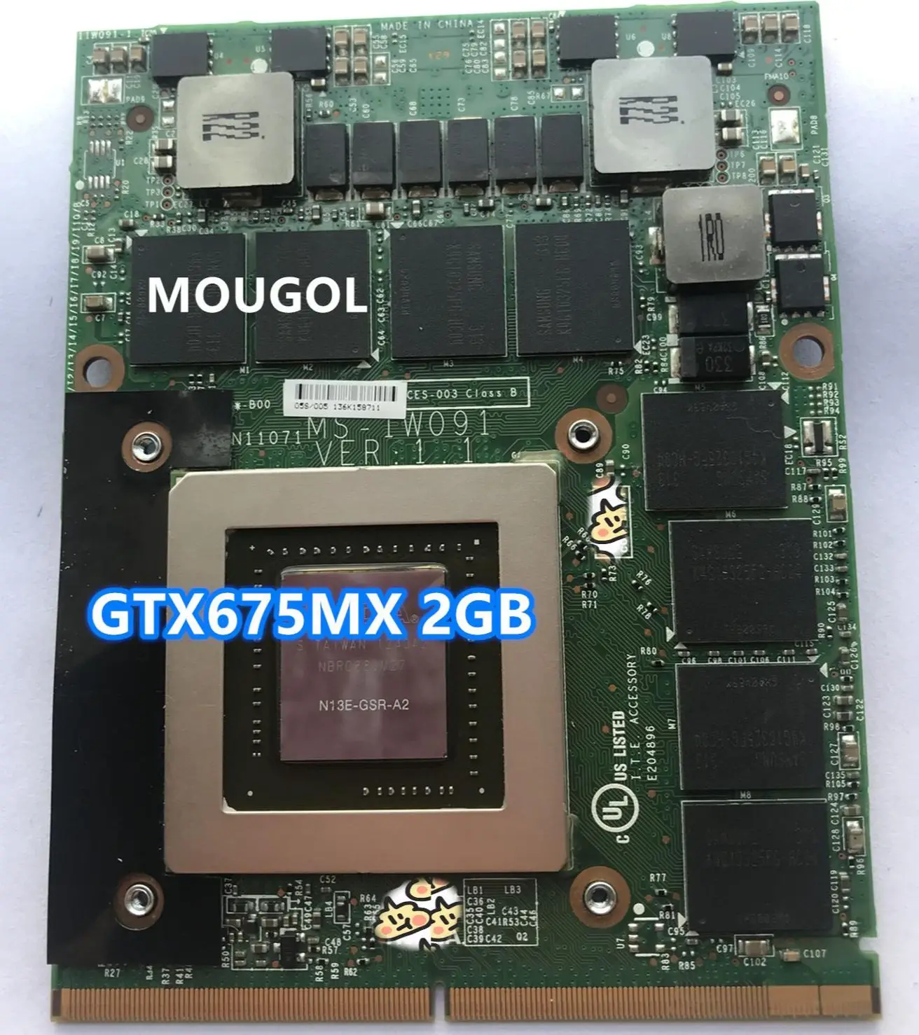 

FOR GT683 GT70 GT60 MS-1762 MS-1763 Laptop MS-1W091 N13E-GSR-A2 GTX675MX 2G GDDR5 MXM III Graphic Video Card Test 100%