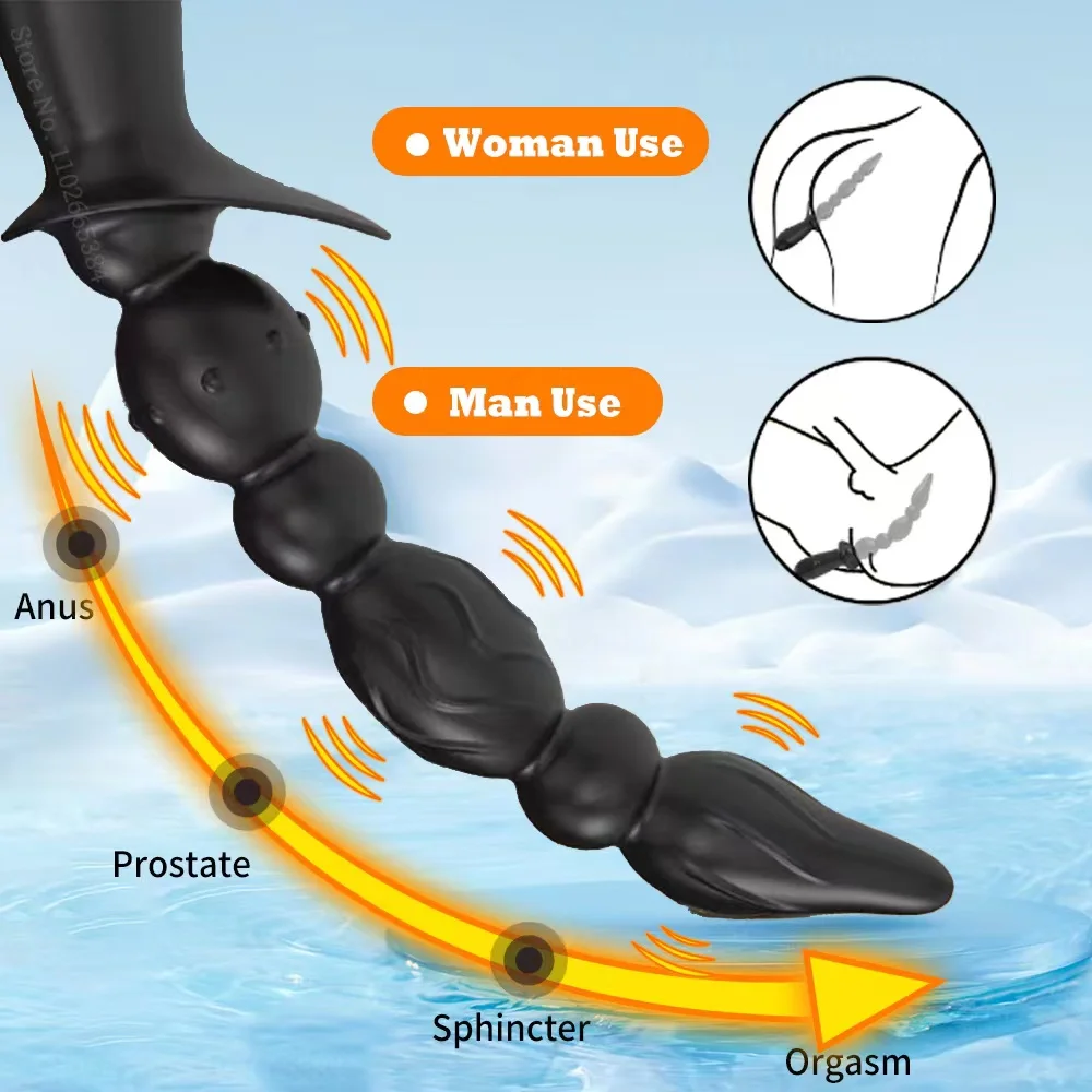 Anal Beads Vibrator Male Butt Plug Prostate Massager Female Dildos Vagina Clit Stimulator Sex Toys for Women Men Adult Goods 18