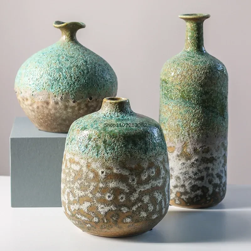 Creative Ceramic Vase Kiln Changing Bubble Glaze Gradient Color Art Ornaments Flower Vase Flower Arrangement Home Furnishings