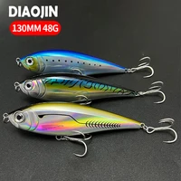 130mm 48g 3D cebo Twitch costero Señuelos de Pesca señuelo de trucha de agua salada cebo de largo alcance lápiz Pesca fundición lubina Minnow Wobblers