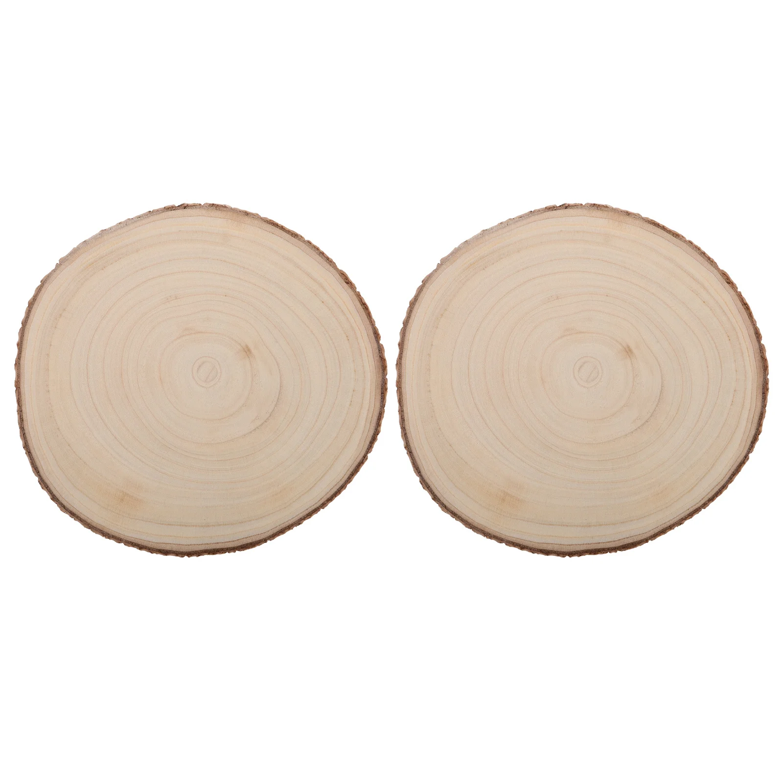 

2Pcs Unfinished Natural Wood Slices Rustic Bark Log Circles DIY Painting Christmas Wedding Party Decorations Natural Wood Slices