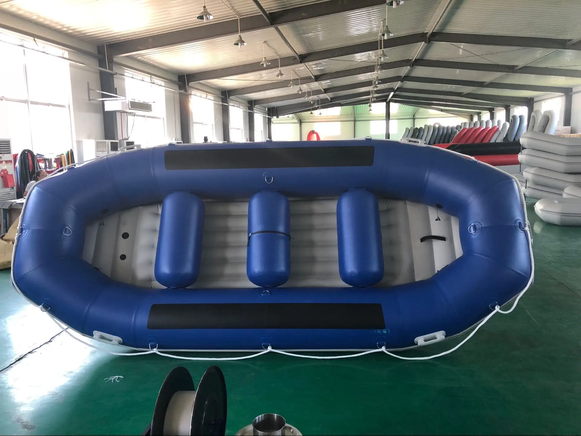 Innovative Design 360cm PVC Hypalon Blue Inflatable Rafting Boat With Inflatable Floor