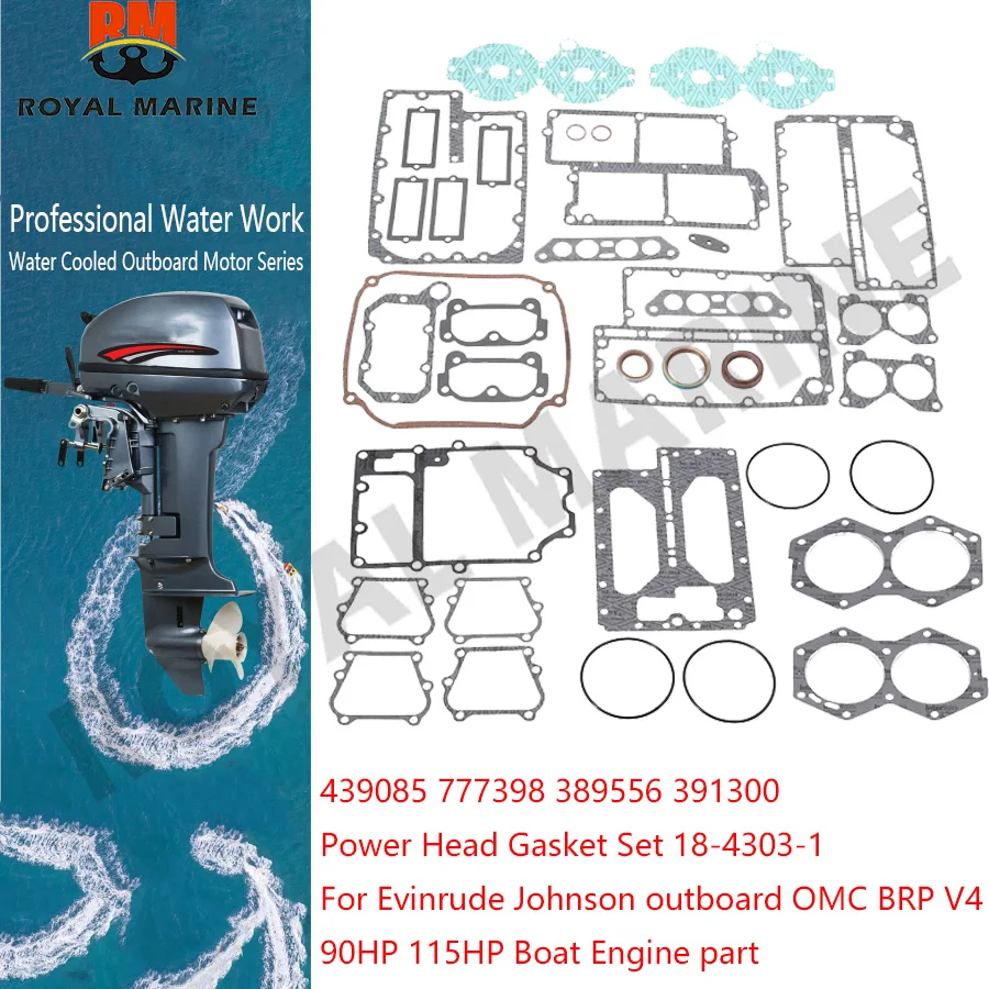 439085 777398 389556 391300 Power Head Gasket Set 18-4303-1 For Evinrude Johnson outboard OMC BRP V4 90HP 115HP Boat Engine part