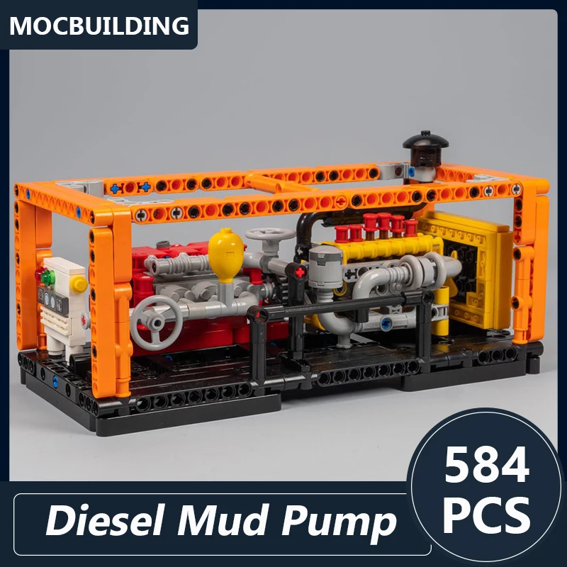 

Diesel Mud Pump Model Moc Building Blocks DIY Assembled Bricks Creative Educational Display Toys Collection Xmas Gifts 584PCS