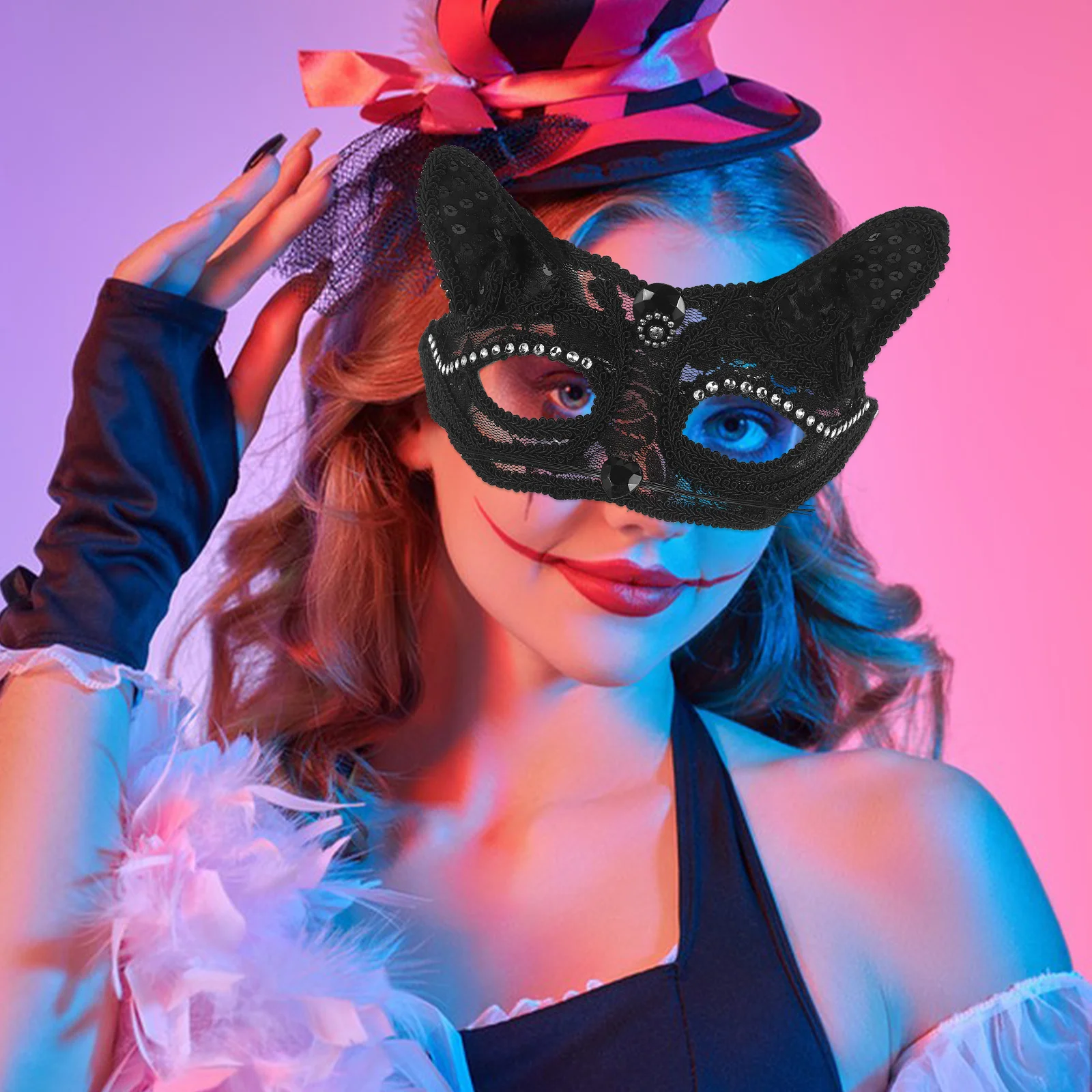 

Fox Mask Half Face Lightweight Metal Animal Design For Halloween Carnival Masquerade Party Cosplay Costume Accessory