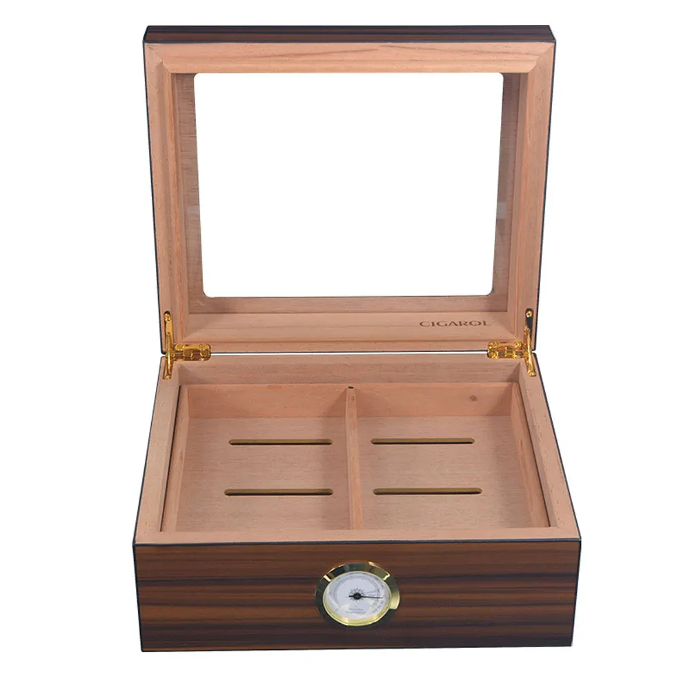 Humidor do charuto com madeira de cedro, fácil de armazenar, caixa de charuto selada dobro, humidor do charuto do agregado familiar