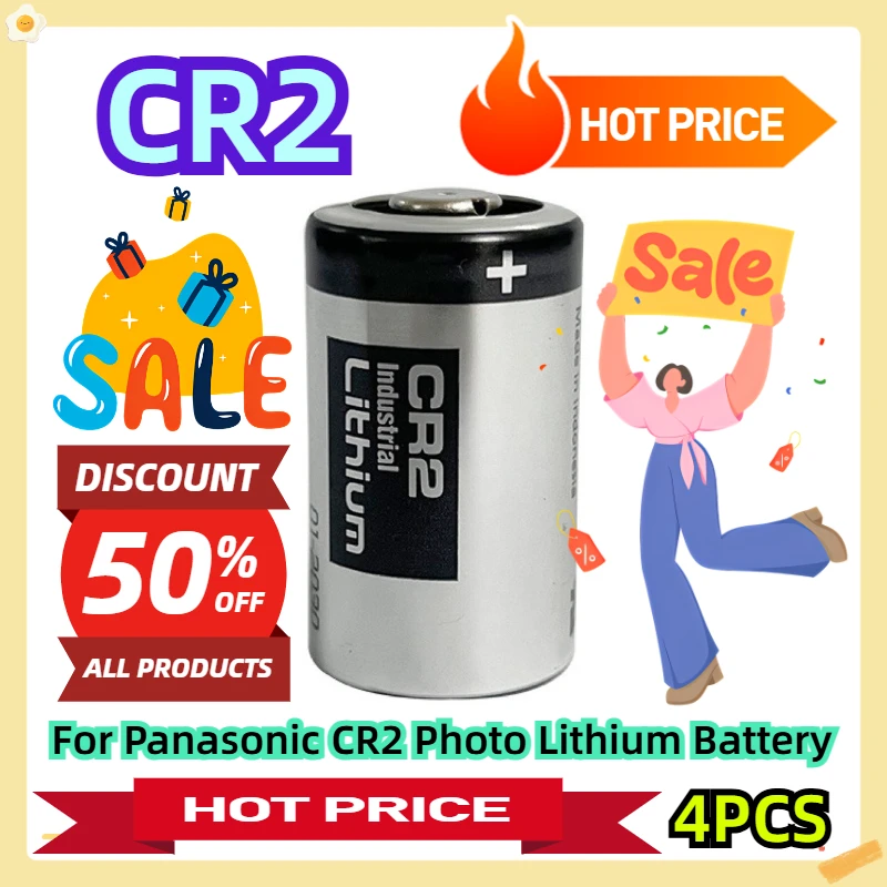 

For Panasonic CR2 3.0V Photo Lithium Battery 4pcs