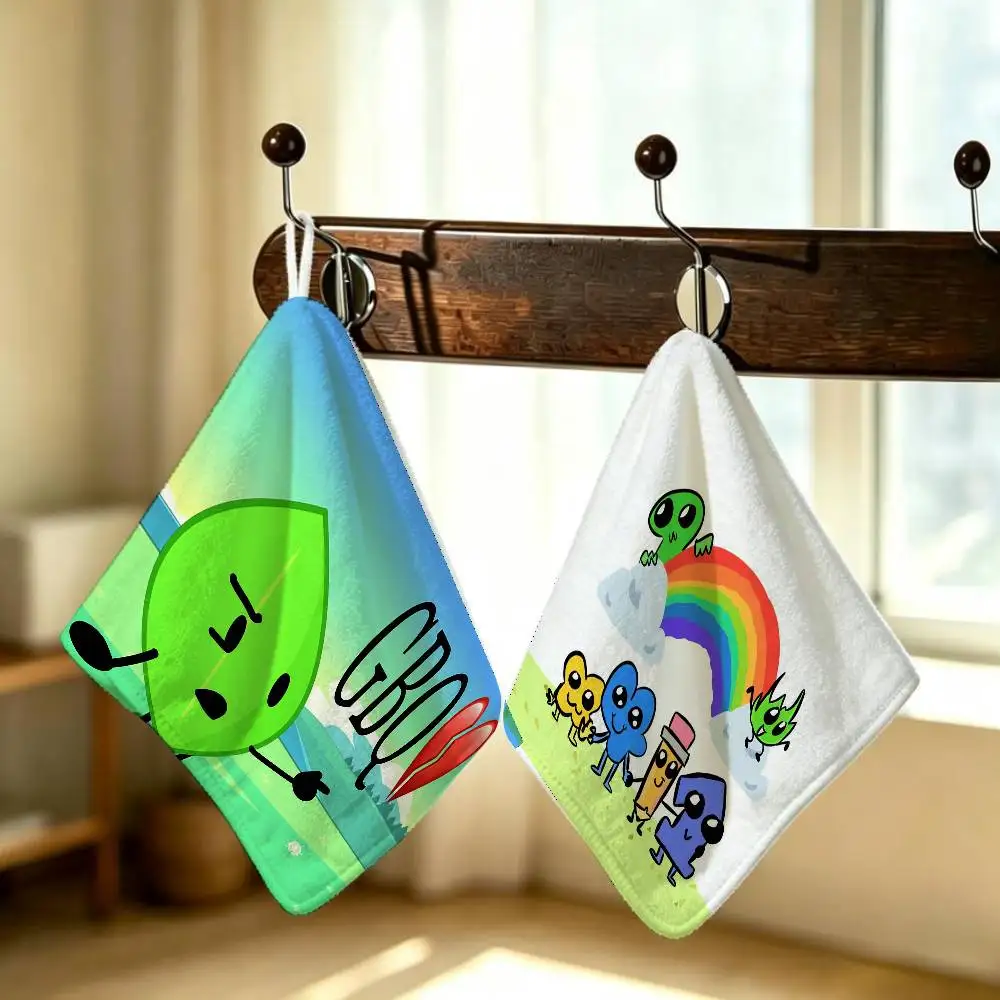 Custom Battle for Dream Island Game Polyester Cotton Daily Towel Hanging Kitchen Hand Wiping Cloth Durable for BFDI House Use