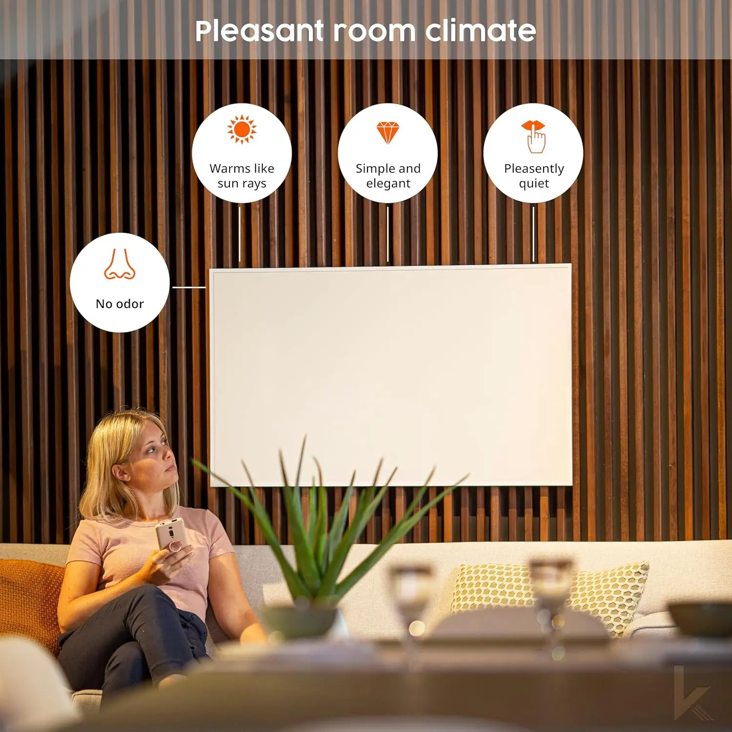 سخان مساحة بالأشعة تحت الحمراء - مناسب للغرف الأصغرى، تسخين كهربائي قوي وفعال للطاقة يُثبت على الحائط بسرعة #2