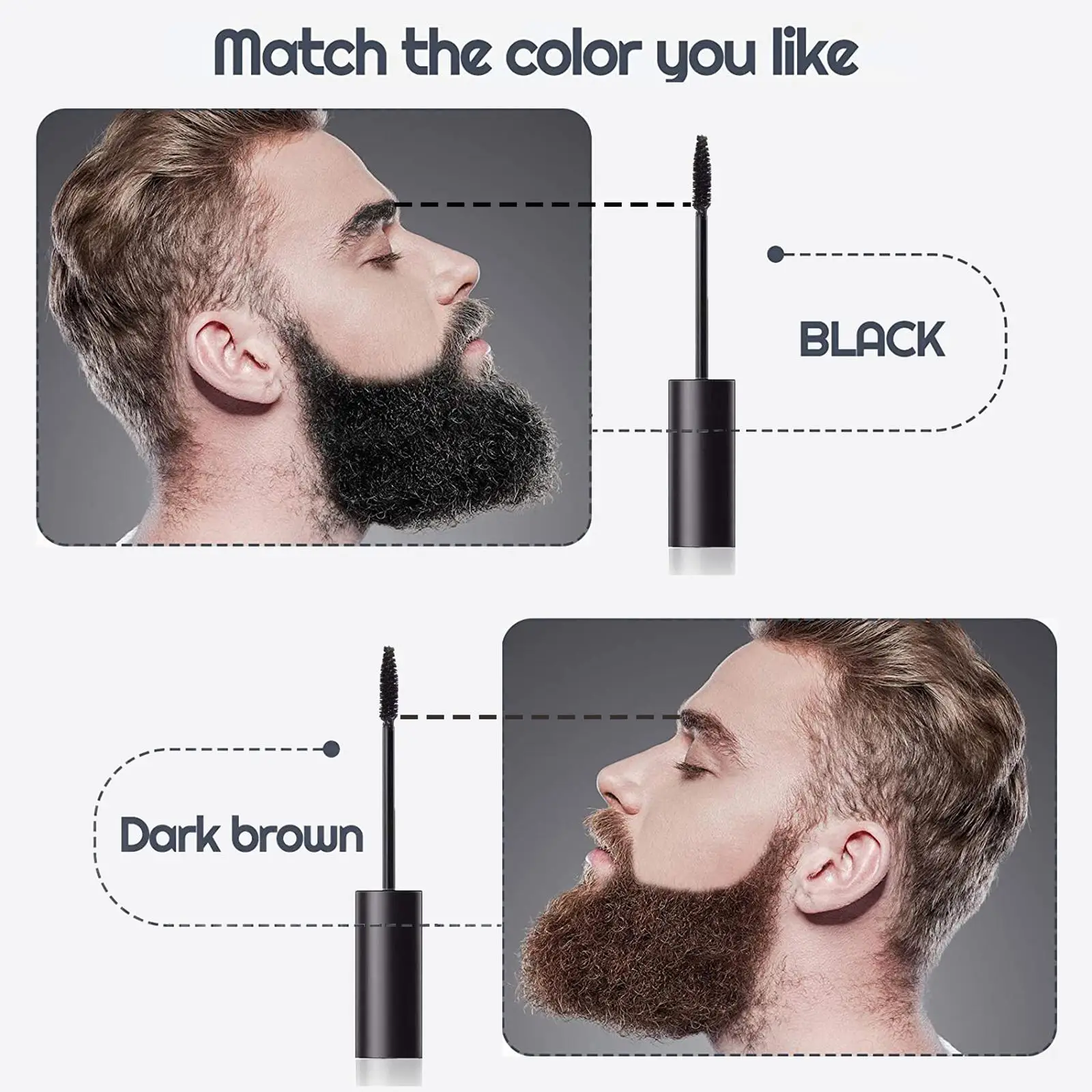 Beard Filler Brush Sweatproof 10ml Hair Makeup for Natural Beard Shaping and Eyebrow Fill Easy to Clean