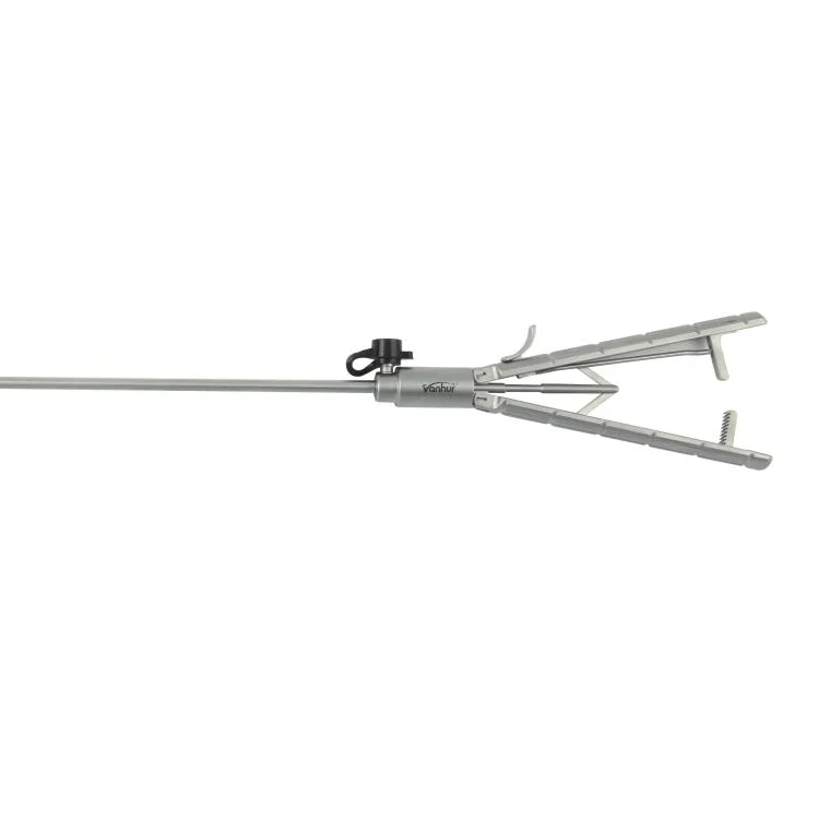 Laparoscopic gynecologic new reusable autoclavable curved holder forceps with luer-lock