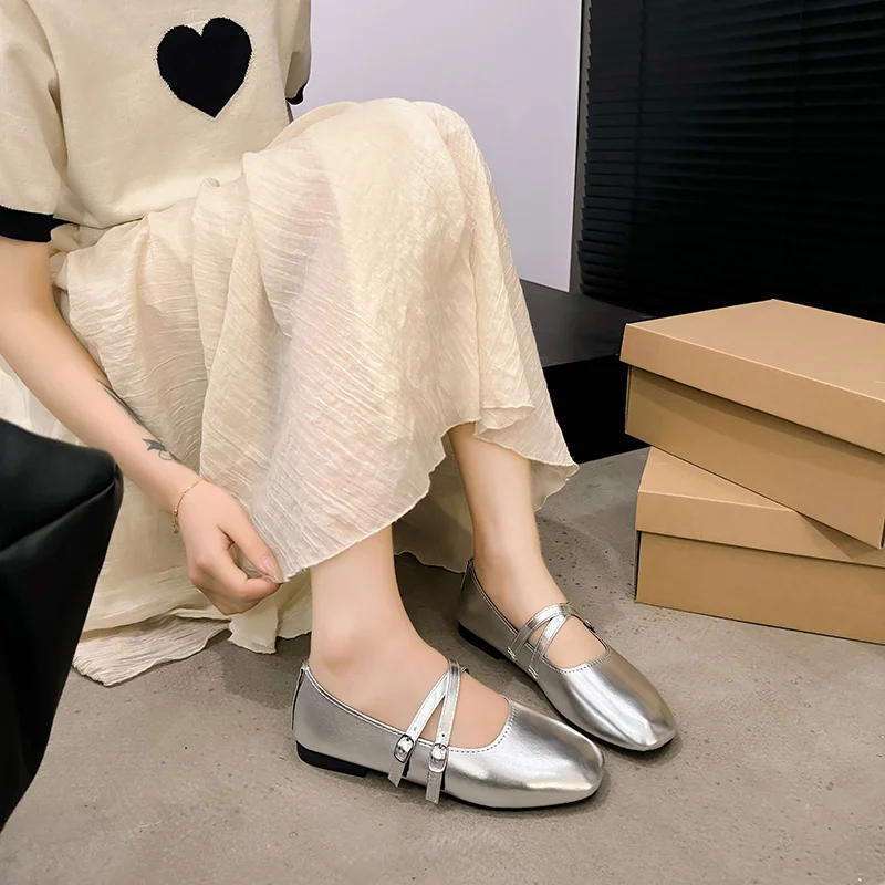 Spring/Summer Elegant Retro Mary Jane Casual Flat Shoes New Fashion Soft Comfortable Ballet Shoes Women Chaussure Femme