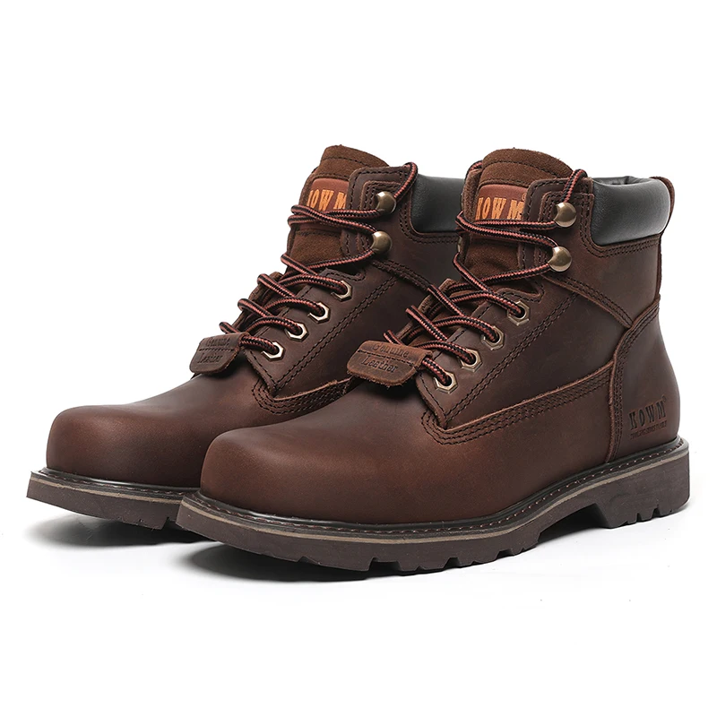 KOWM Cowhide Hiking Shoes Men Waterproof Male Desert Combat Motorcycle boots travel sneakers Ankle Boots Tactical Hunting Boots