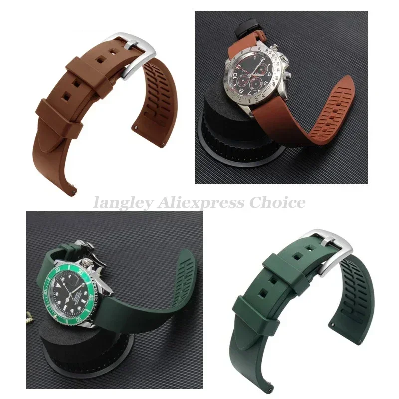 Silicone Watch Band Watrproof Straps for Rolex Water Ghost Strap 18mm 19mm 20mm 21mm 22mm 24mm Rubber Bracelet Watch Accessories image 5